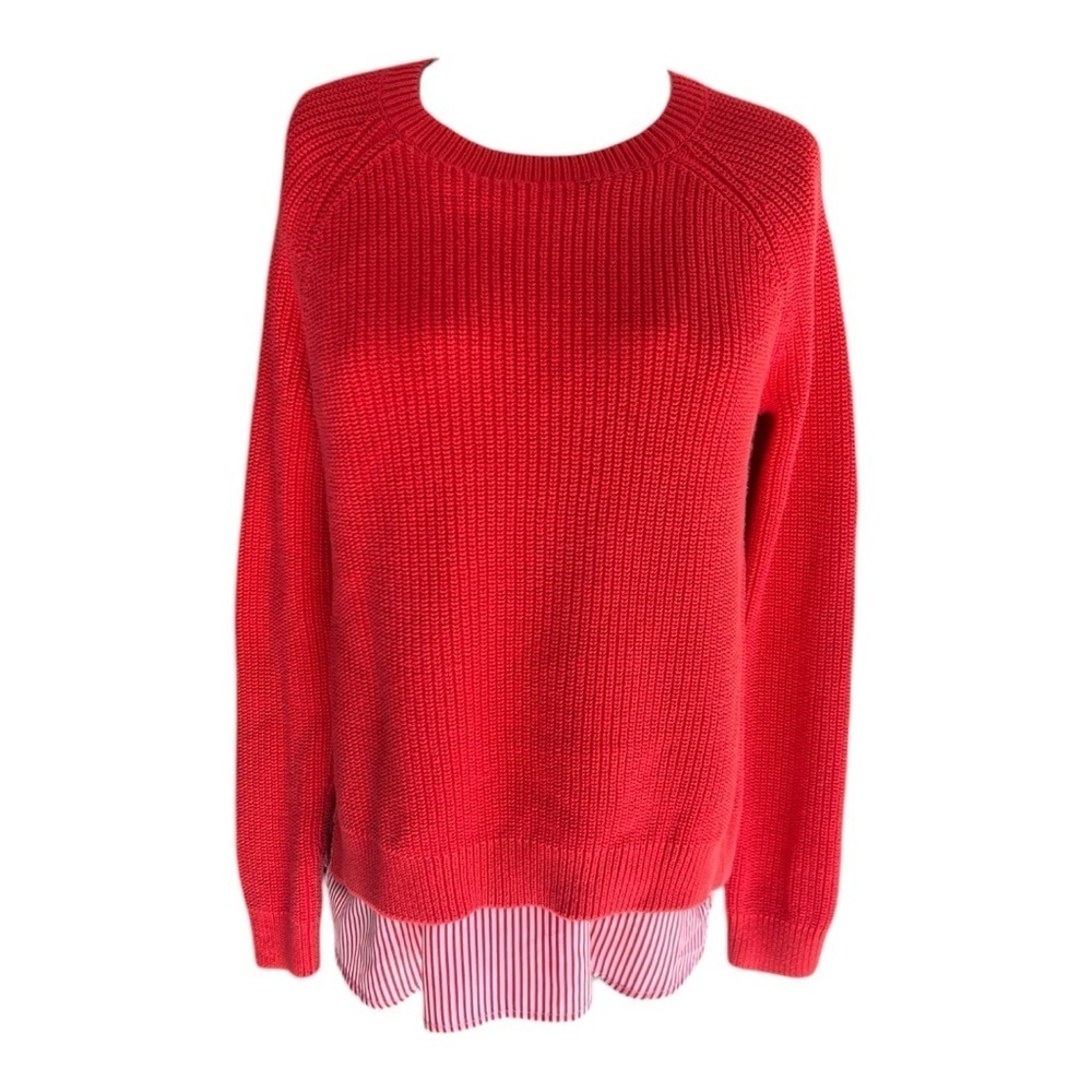 Lauren Ralph Lauren Coral Crew Neck Sweater Faux Layered Blouse